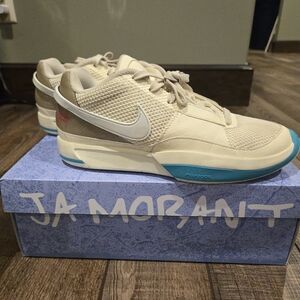 Nike JA MORANT Size 8.5 Beige/Blue